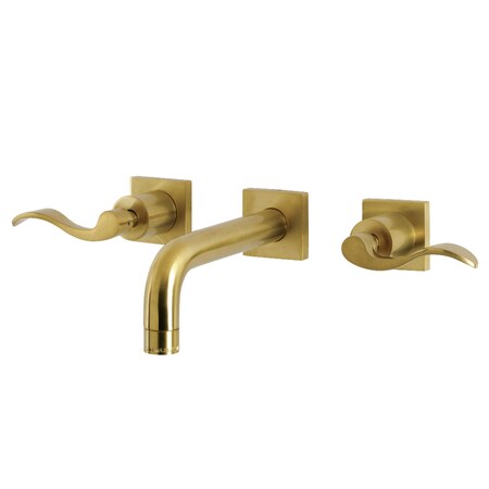 Kingston Brass KS6127DFL Two-Handle Wall Mount Bathroom Faucet, Brushed Brass KS6127DFL